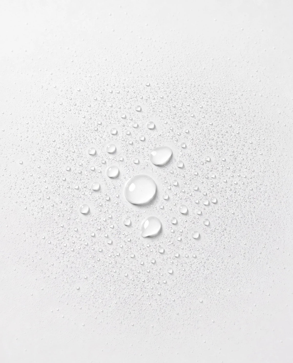 Balancing Toner No. 1 texture, clear droplets on a white surface