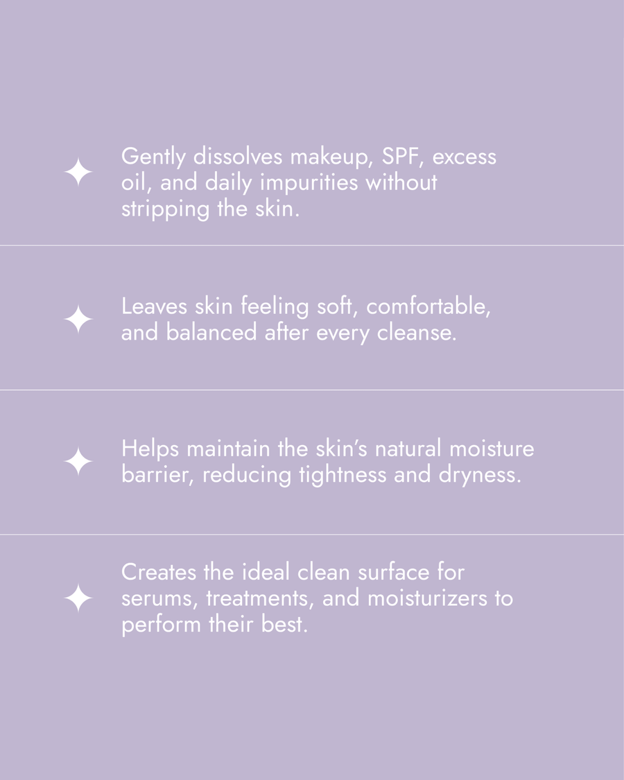 Cleansing Oil No. 1 - Clean skin is not stripped skin.